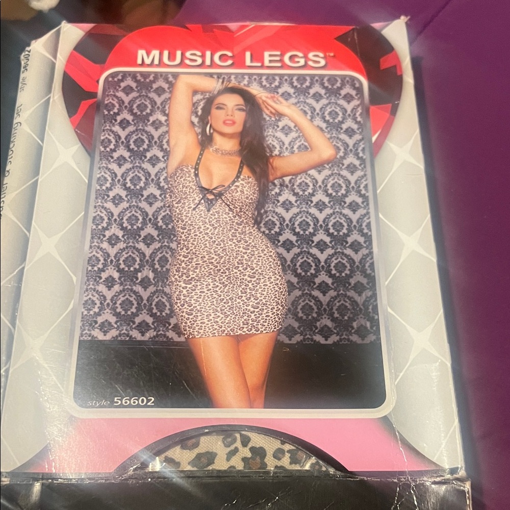 Music Legs Animal Print Chemise